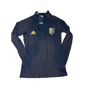 Adidas NHL Vegas‎ GOLDEN Knights 1/4 Zip MOCK NECK Jacket WOMENS